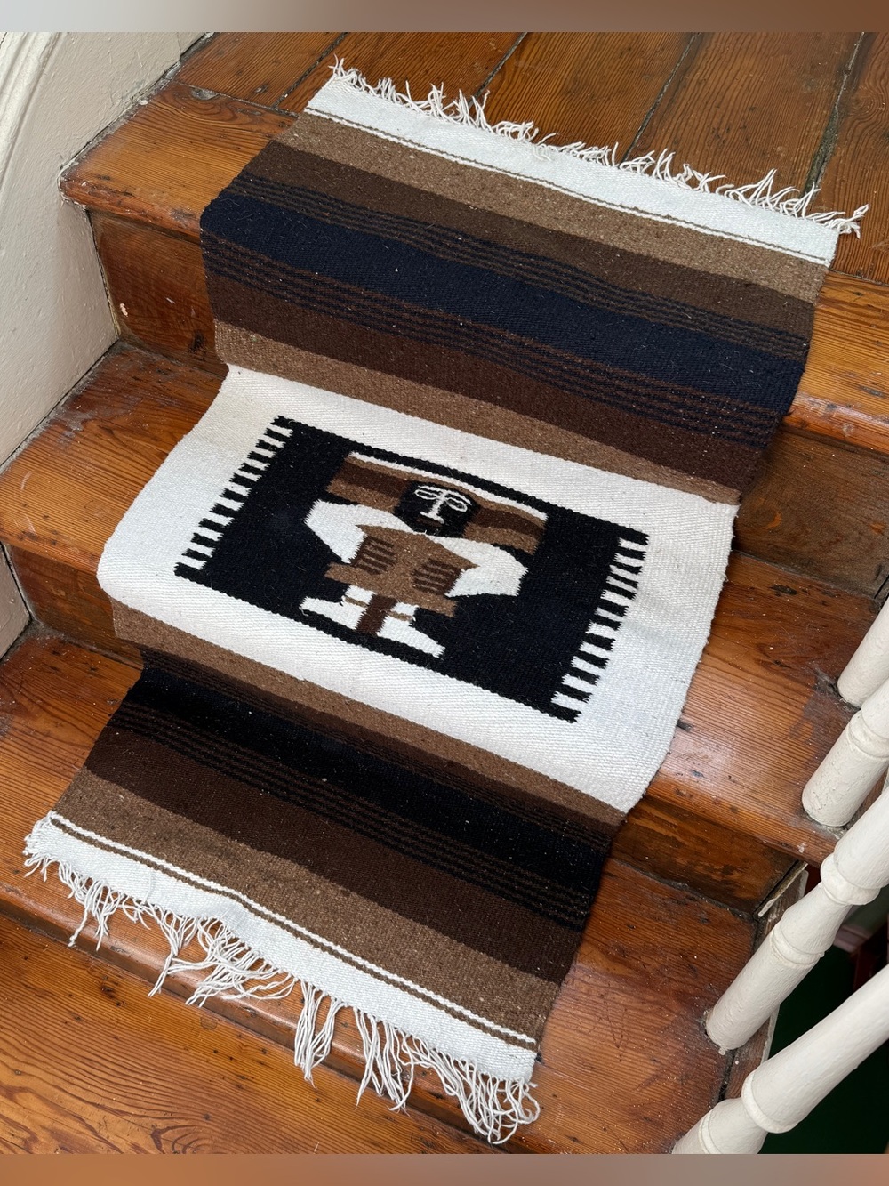 Vintage Mexican Zapotec wool rug or wall hanging